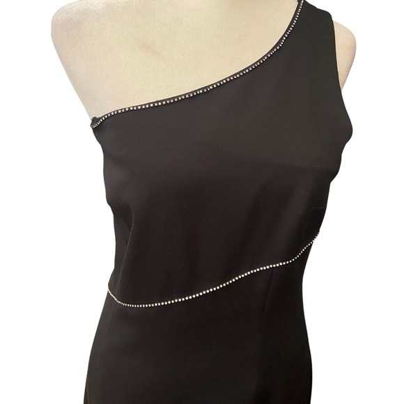 Georgiou Black One-Shoulder Dress Gown Size 8 Floor Length Black Tie Gala Prom - Picture 2 of 13